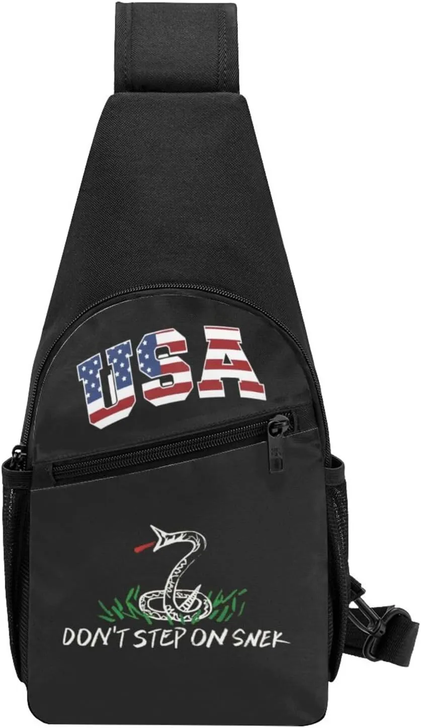 No Step On Snek,Casual one-shoulder crossbody chest bag, fashionable crossbody chest bag