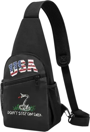 No Step On Snek,Casual one-shoulder crossbody chest bag, fashionable crossbody chest bag