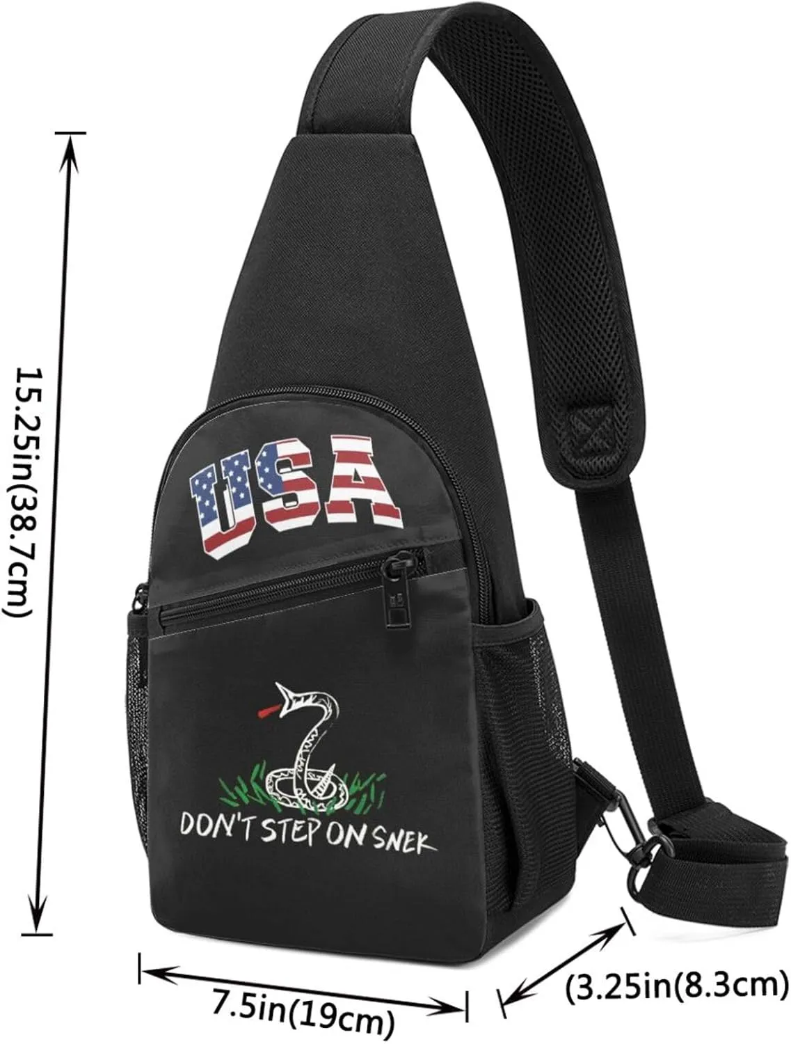 No Step On Snek,Casual one-shoulder crossbody chest bag, fashionable crossbody chest bag