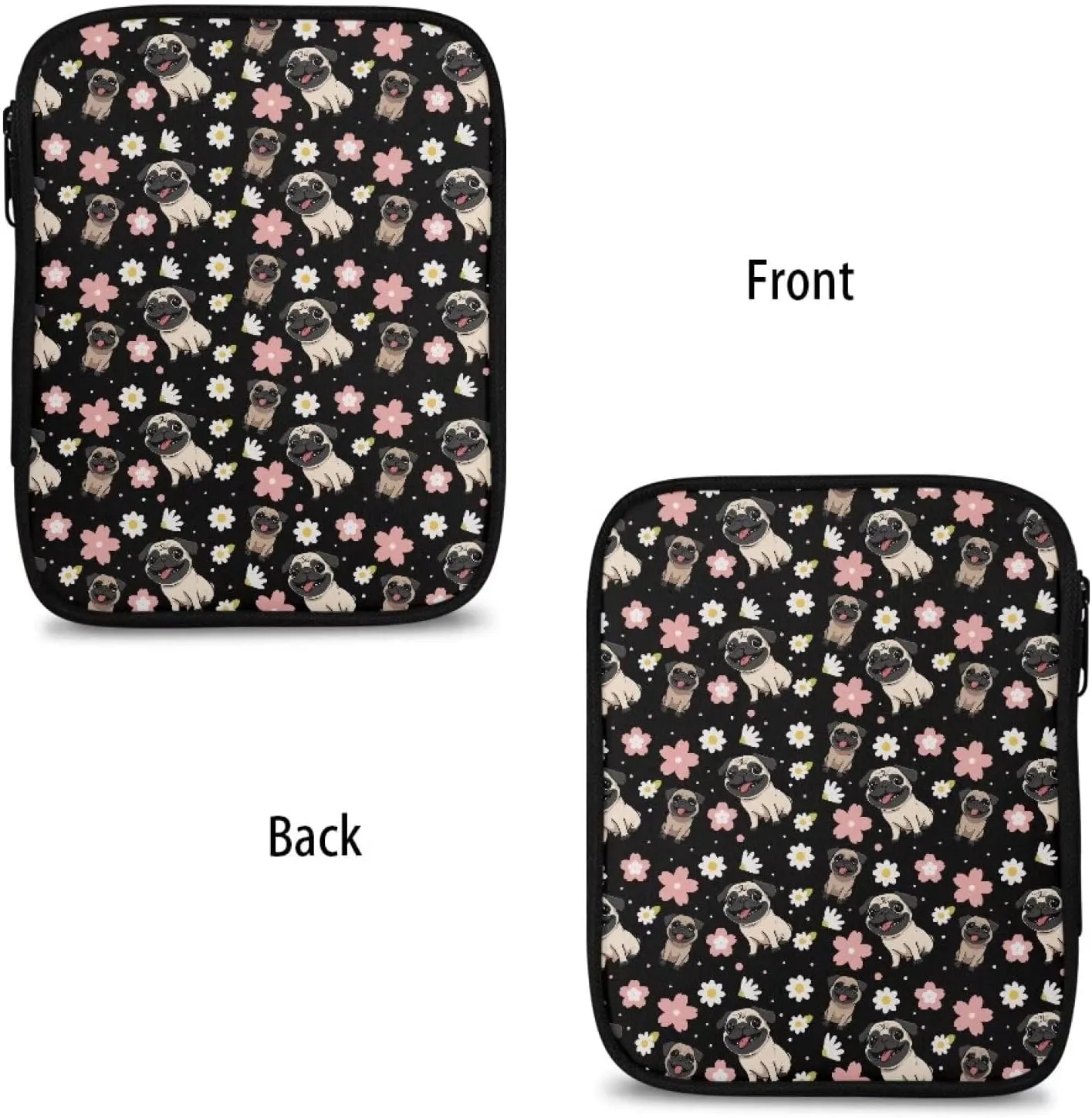 Noprintge Dogs Floret Pattern Knitting Needles Case Travel Crochet Hook Organizer Storage Bag for Circular and Straight Knitting Needles Crochet Hooks and Knitting Accessories