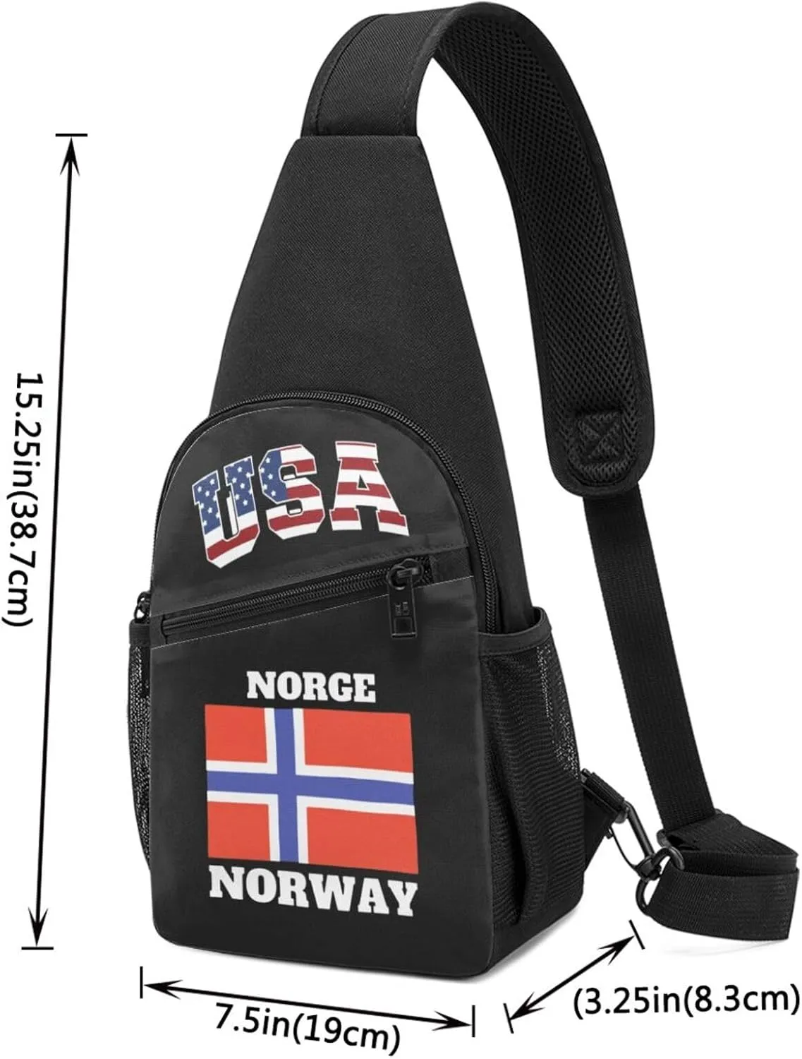 Norge Norway Flag,Casual one-shoulder crossbody chest bag, fashionable crossbody chest bag