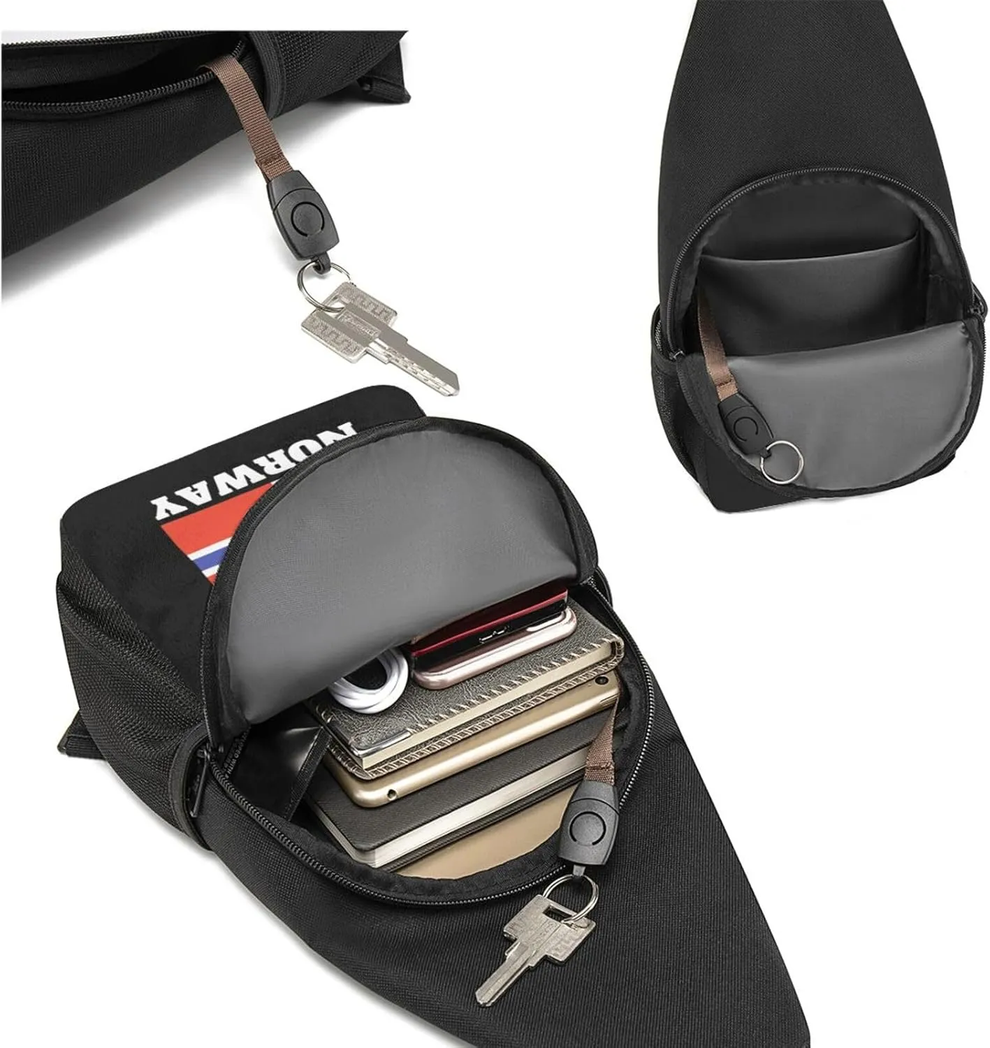 Norge Norway Flag,Casual one-shoulder crossbody chest bag, fashionable crossbody chest bag