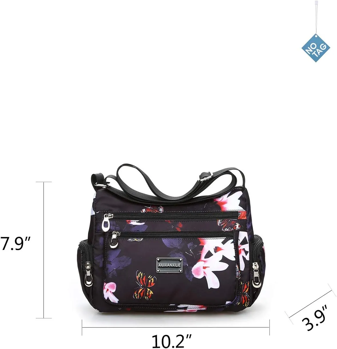 NOTAG Crossbody Bags for Women Nylon Shoulder Bag Floral Multi-Pocket Purses and Handbags