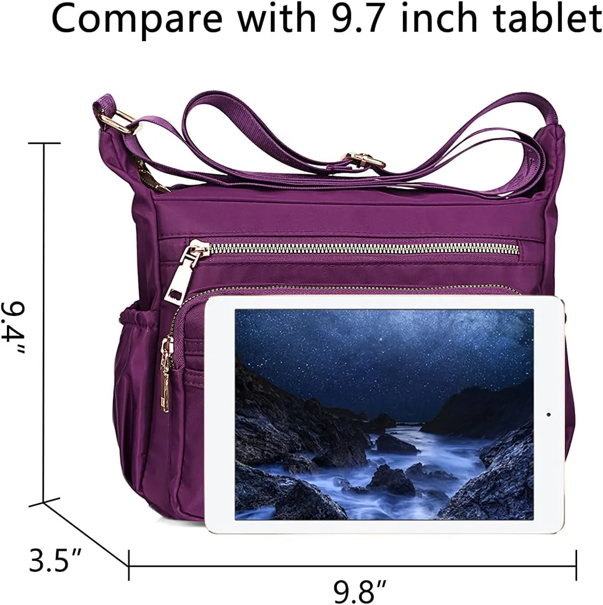 NOTAG Nylon Crossbody Bags for Women Small Waterproof Cross Body Handbag Mutilpockets Shoulder Bags Lightweight Travel Purses