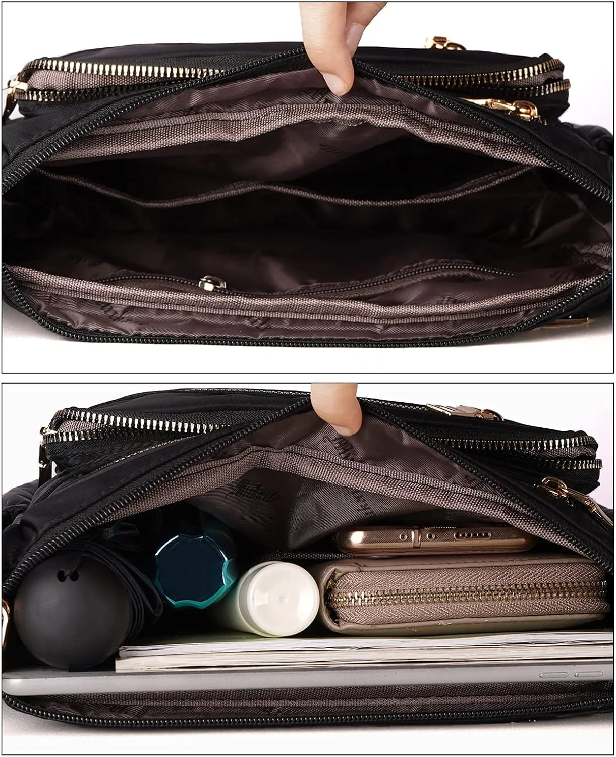 NOTAG Nylon Crossbody Bags for Women Small Waterproof Cross Body Handbag Mutilpockets Shoulder Bags Lightweight Travel Purses