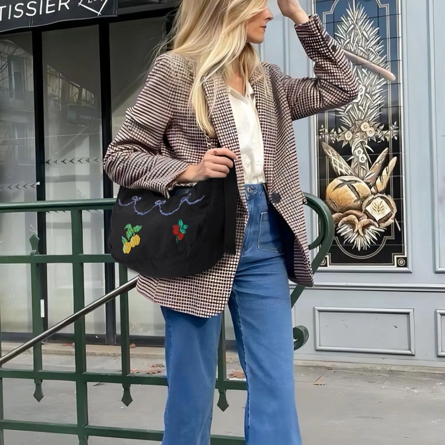 Nylon Crescent Bag - Casual Shoulder Crossbody with Adjustable Strap & Dual Interior Pockets