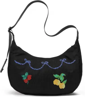Nylon Crescent Bag - Casual Shoulder Crossbody with Adjustable Strap & Dual Interior Pockets