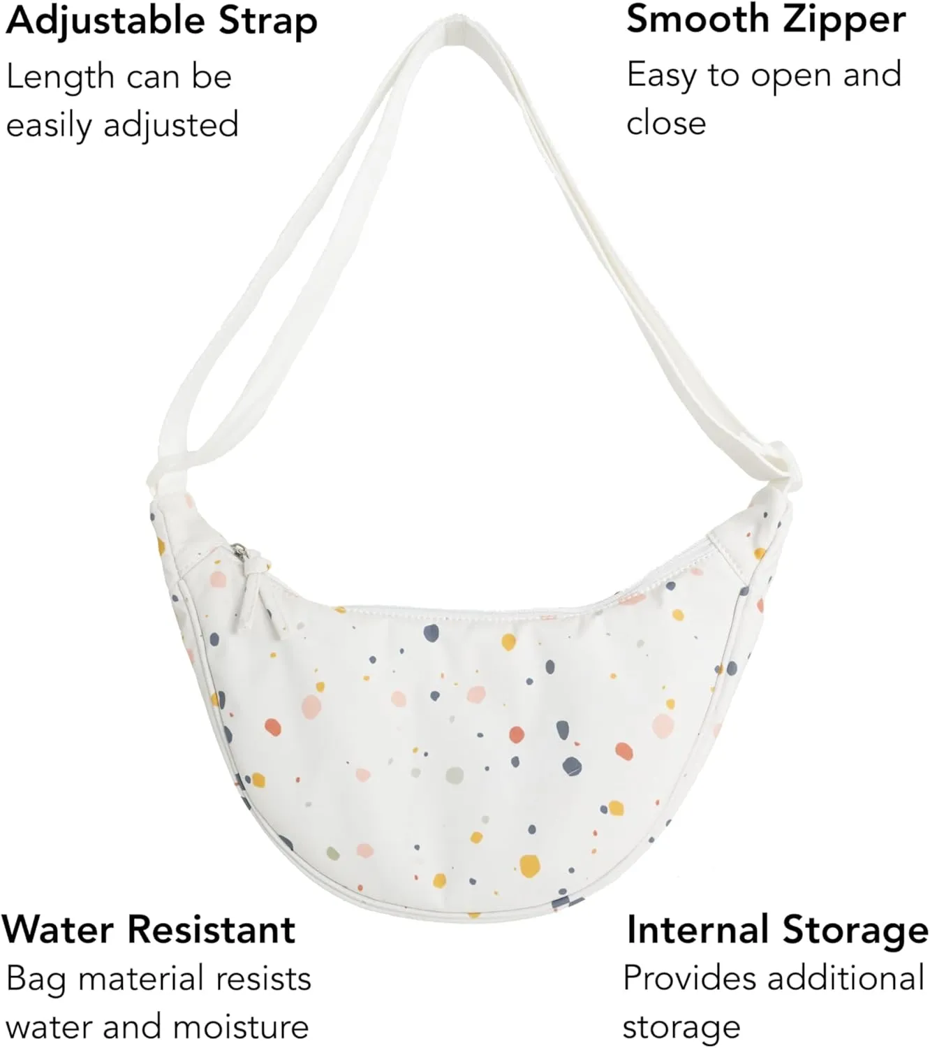 Nylon Crescent Bag – Shoulder Crossbody Bag for Women, Trendy Printed Purse