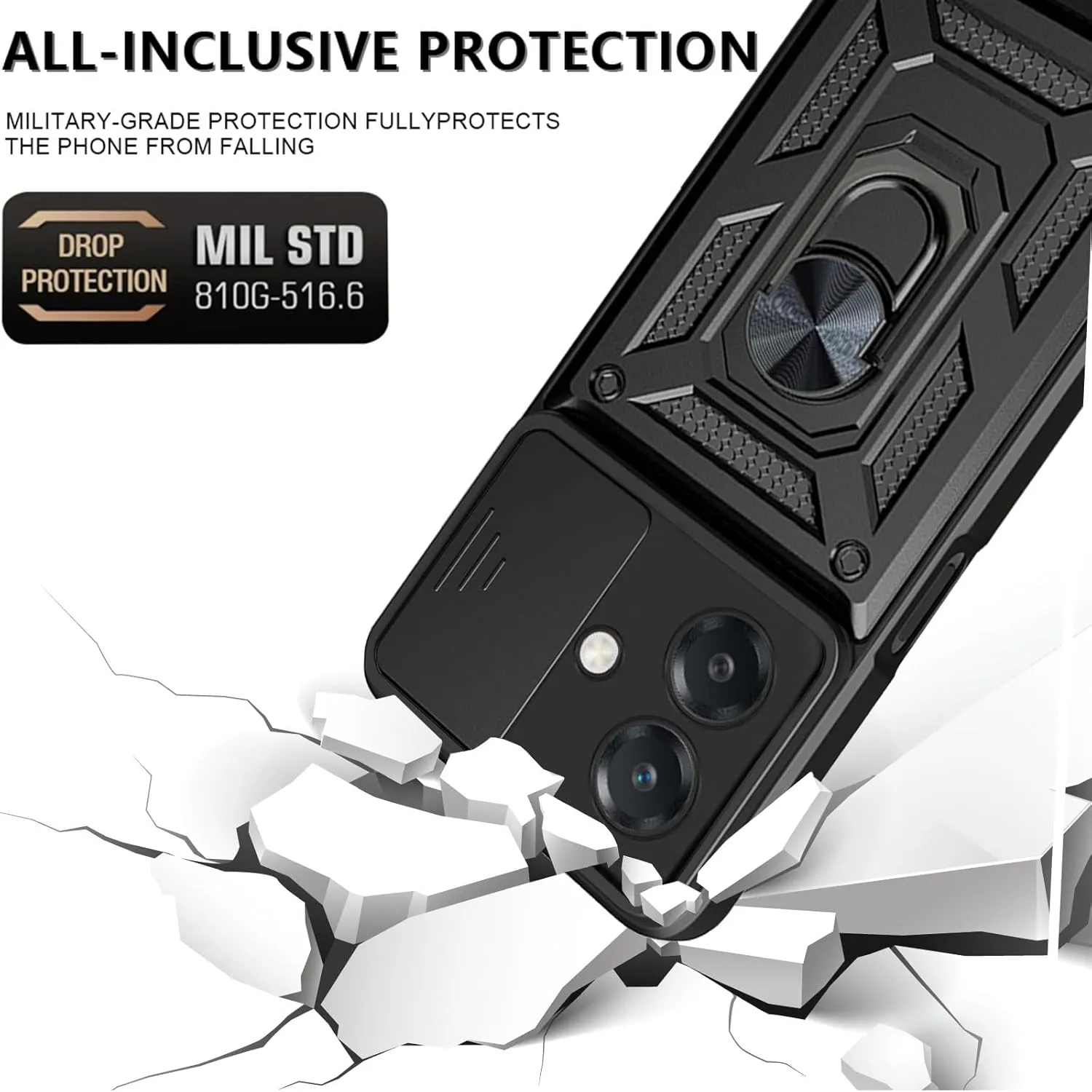Oppo A60 5G A40 4G Case Shockproof Ring Stand Phone Camera Lens Cover