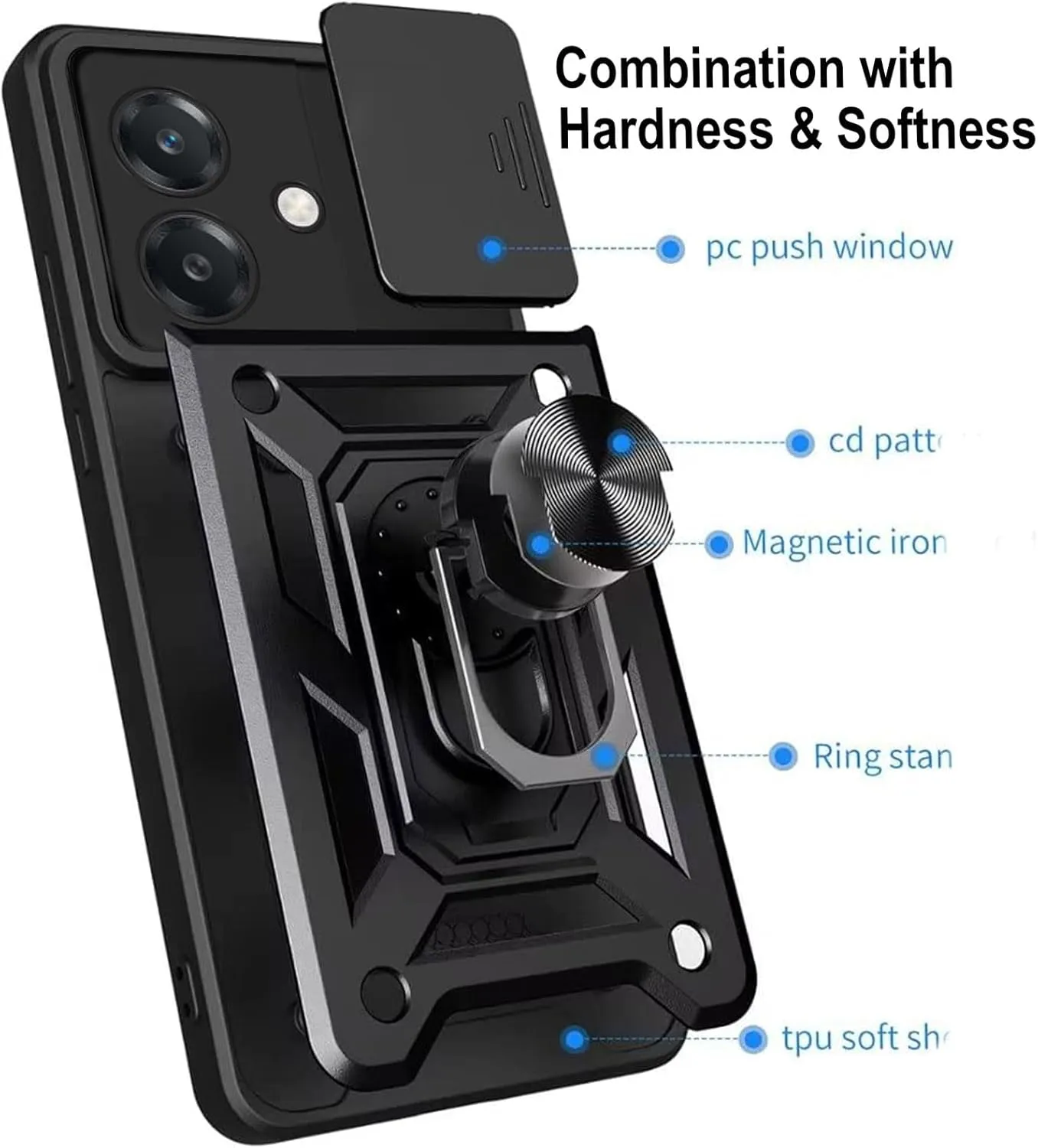 Oppo A60 5G A40 4G Case Shockproof Ring Stand Phone Camera Lens Cover