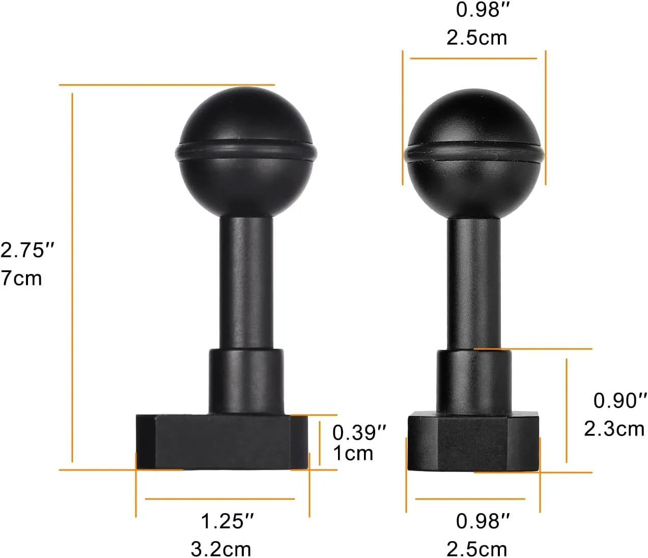 OrcaTorch M03 Ball Joint Adapter Compatible with D900V and D910V Dive Lights for Underwater Photography & Video