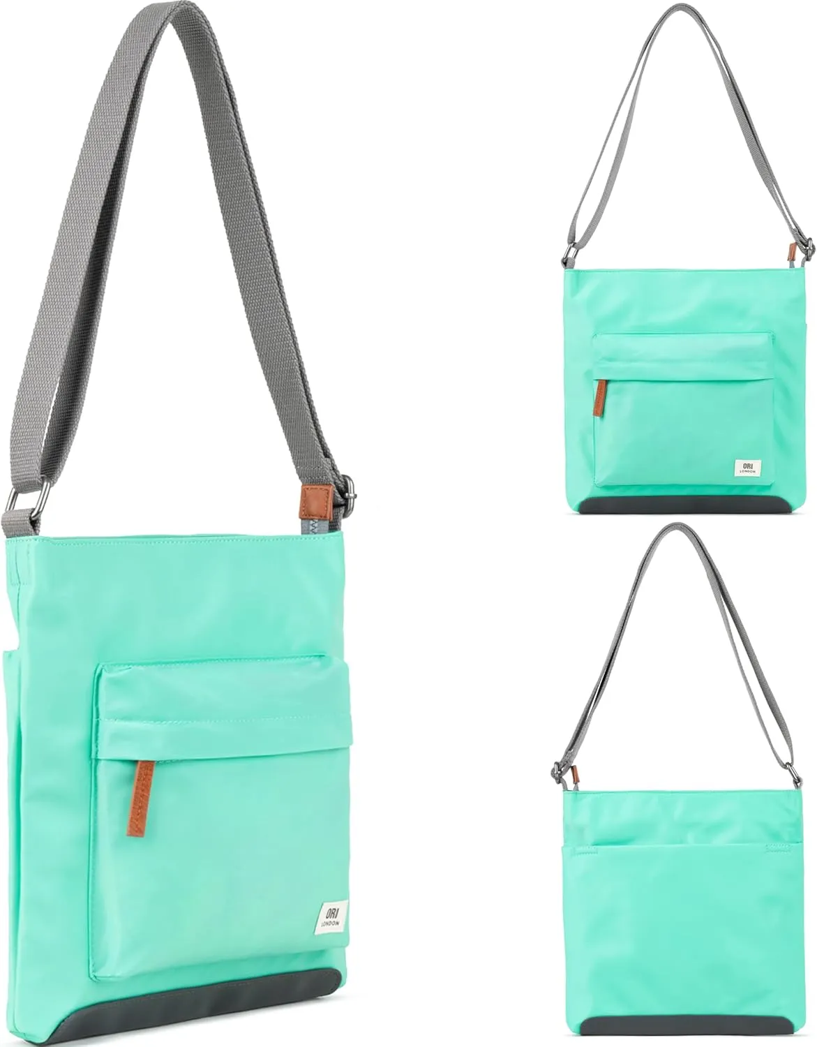 ORI LONDON Medium Nylon Crossbody Bags for Women & Men - Small Crossbody Bag w/Chunky Zippers - The Kennington
