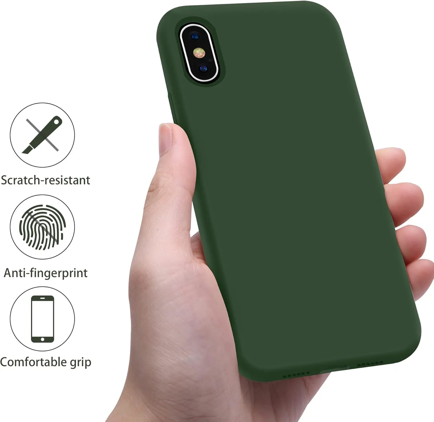 OTOFLY for iPhone XR Case, [Silky and Soft Touch Series] Premium Soft Silicone Rubber Full-Body Protective Bumper Case Compatible with Apple iPhone XR 6.1 inch (Clover)