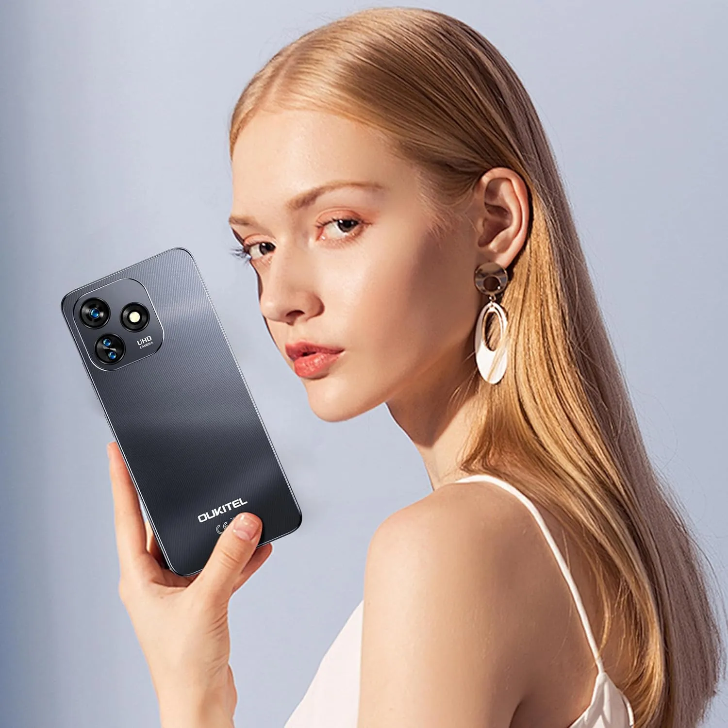 OUKITEL C51 Android 14 Smartphone - 6.8" HD  Screen Unlocked Cell Phones, 18GB 128GB/SD 1TB, 5150mAh Battery Mobile Phones, 13MP Camera, Three Slots, Face ID/Fingerprint, GPS, BT5.0,T-Mobile, Black