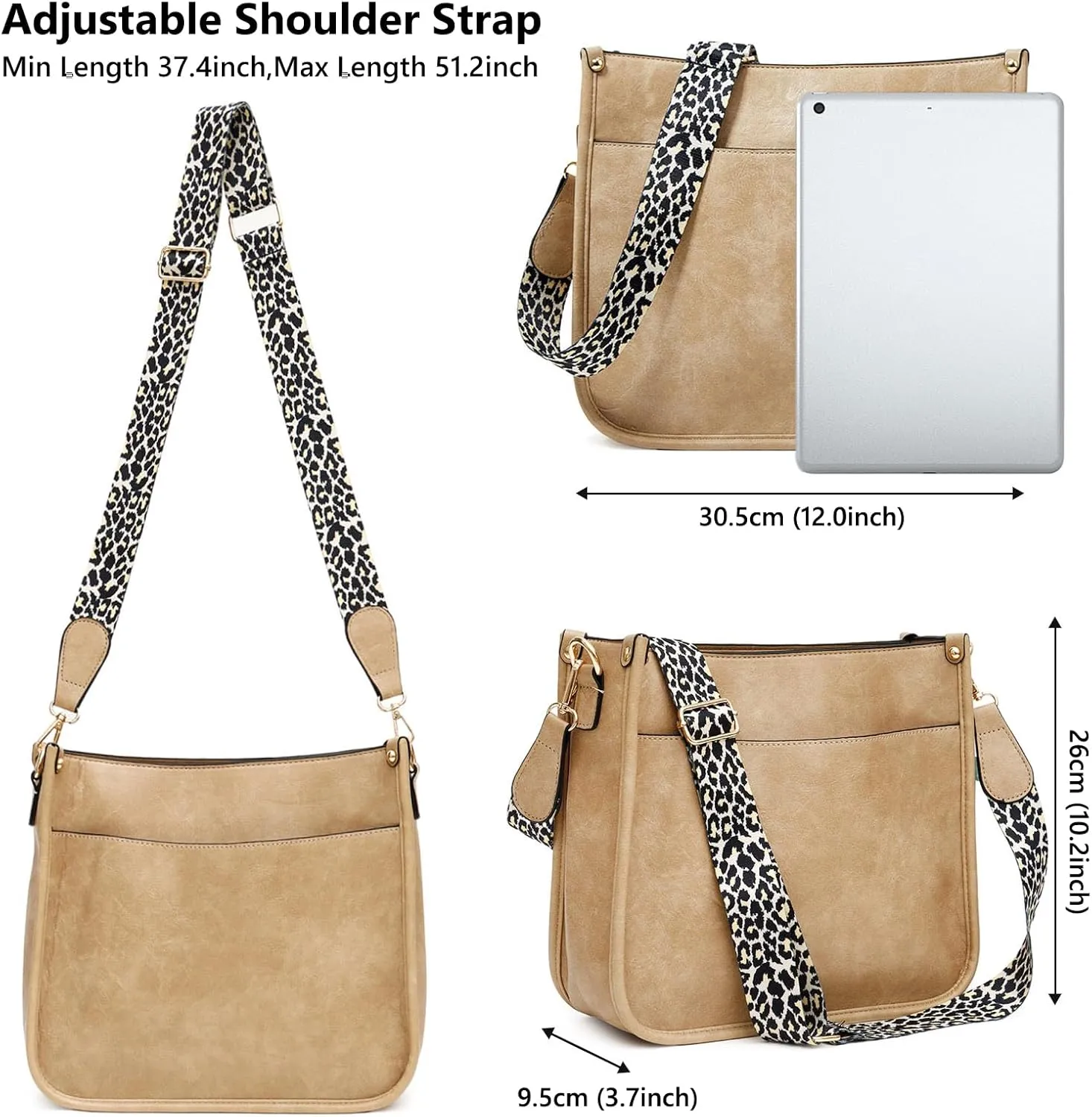Ovida Vegan Leather Crossbody Bags for Women Hobo Purse Designer Shoulder Handbags With Guitar Strap Bucket Satchel Tote Bag