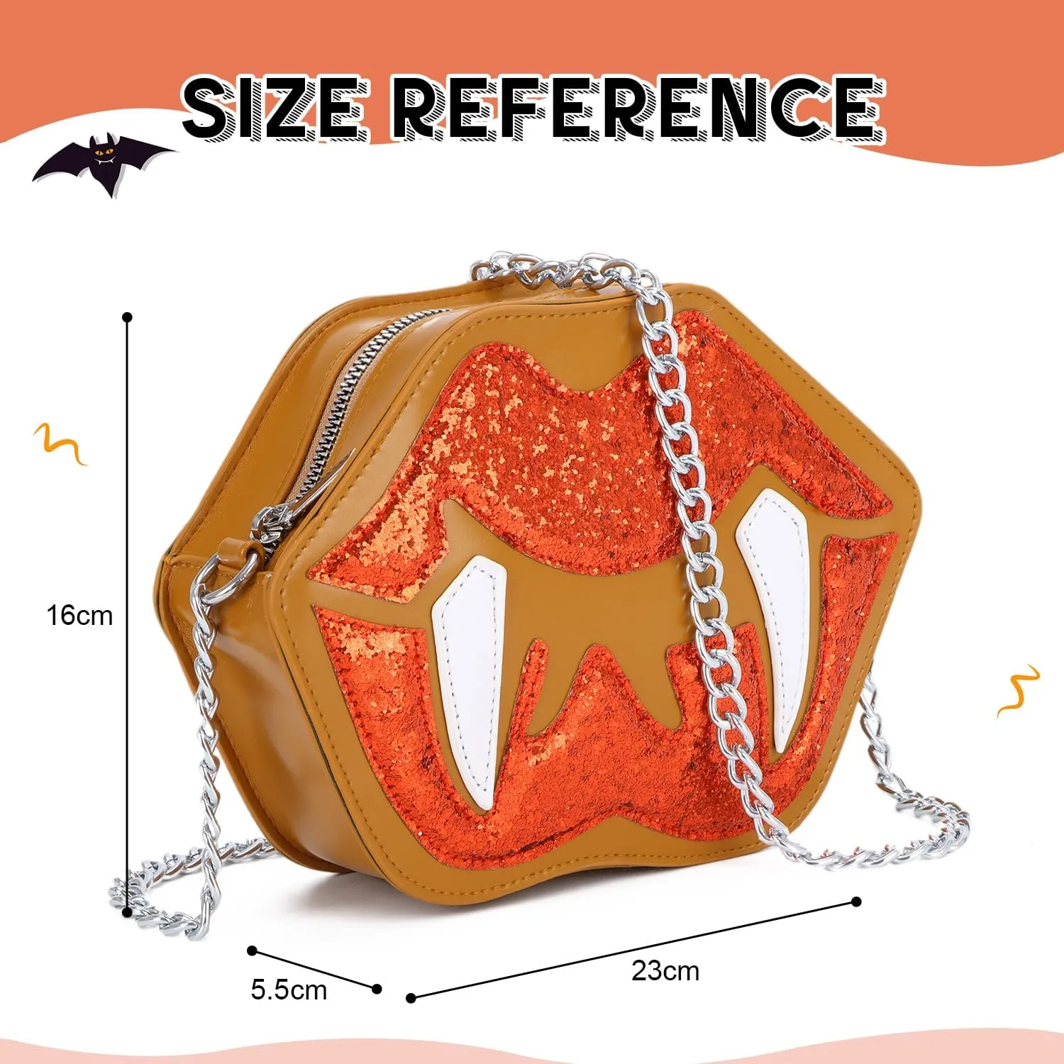 Oweisong Novelty Halloween Purse for Women Fun Shaped Lip Shoulder Bag Devil Handbag Ghost Crossbody Bag