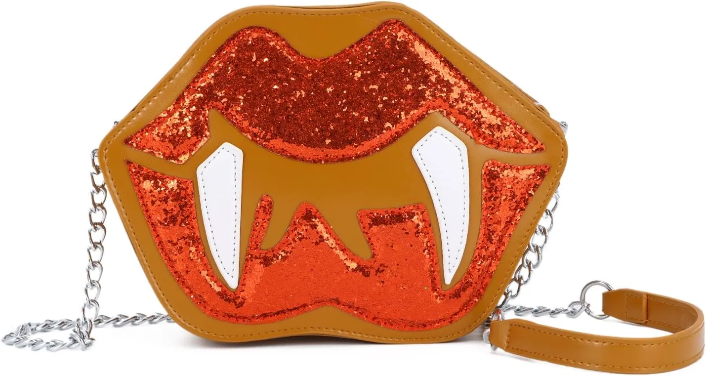 Oweisong Novelty Halloween Purse for Women Fun Shaped Lip Shoulder Bag Devil Handbag Ghost Crossbody Bag