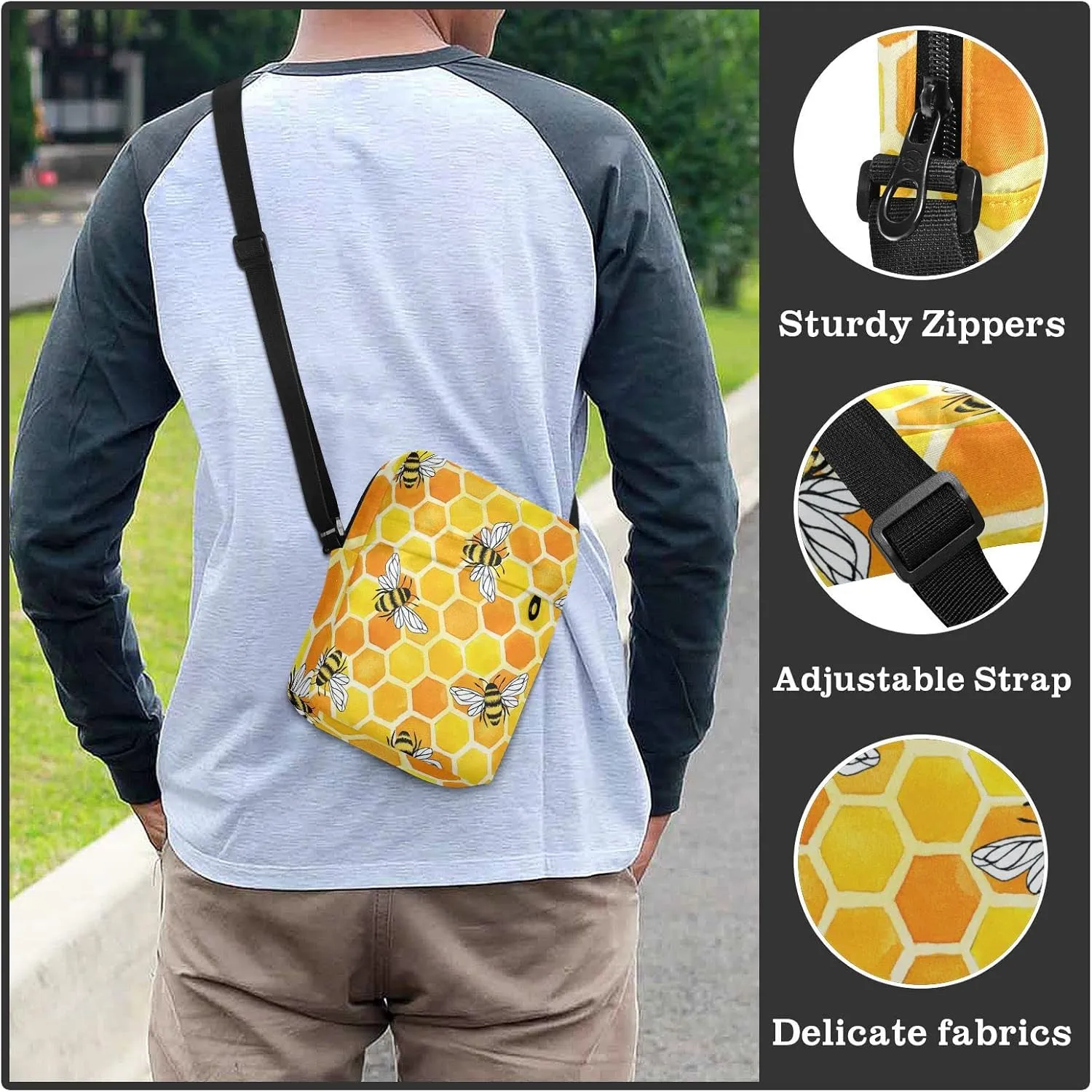 Oyihfvs Messenger Bag, Men's Crossbody Bag, Women's Crossbody Bag with Adjustable Strap
