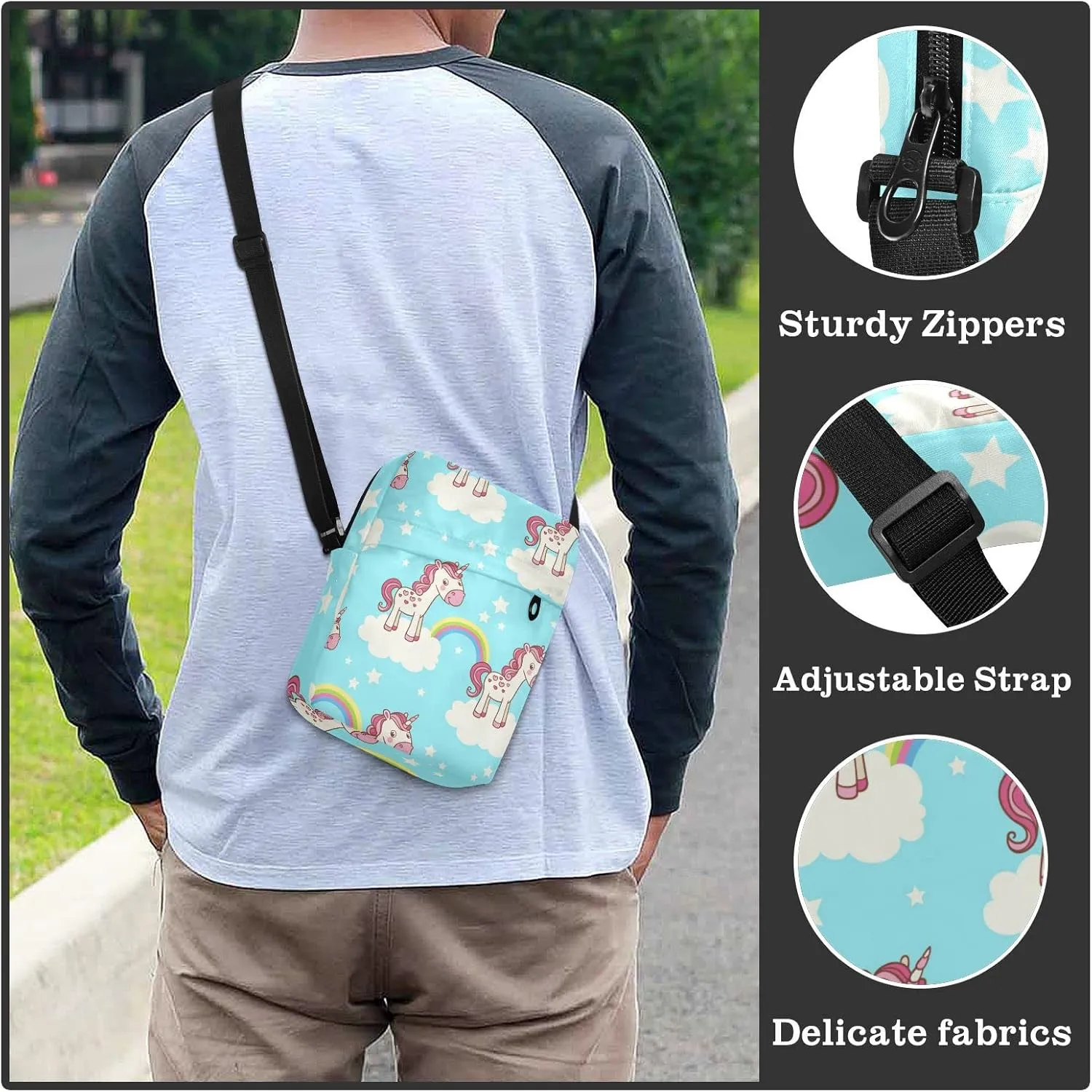 Oyihfvs Messenger Bag, Men's Crossbody Bag, Women's Crossbody Bag with Adjustable Strap