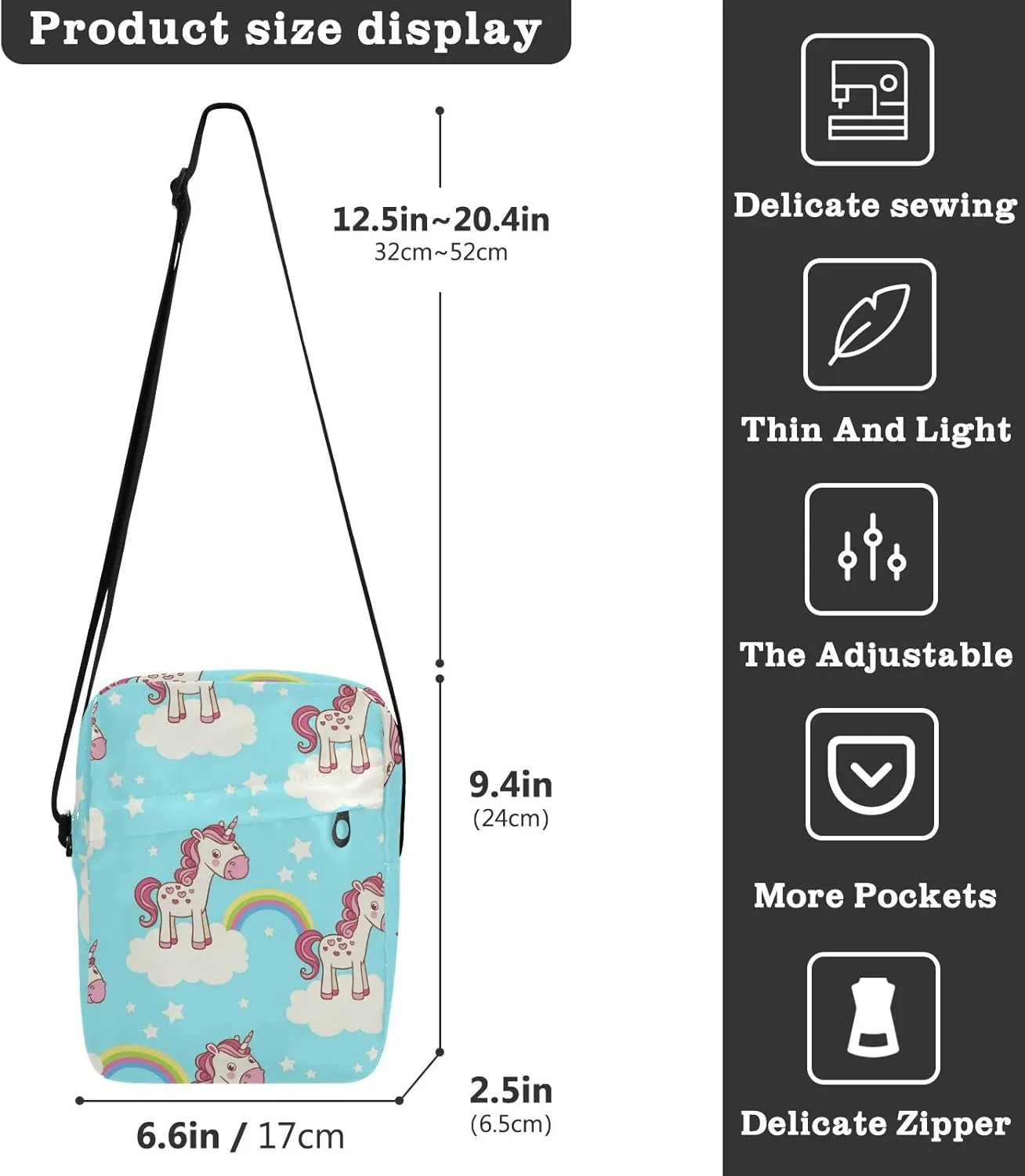Oyihfvs Messenger Bag, Men's Crossbody Bag, Women's Crossbody Bag with Adjustable Strap
