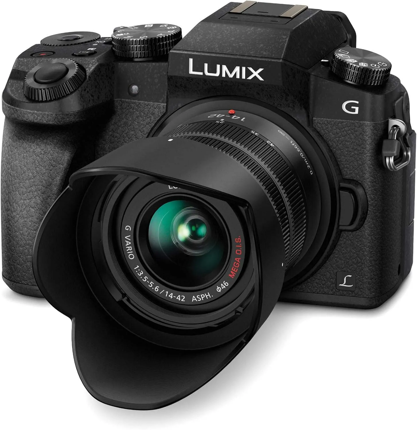 Panasonic LUMIX G7 4K Digital Camera, with LUMIX G VARIO 14-42mm Mega O.I.S. Lens, 16 Megapixel Mirrorless Camera, 3-Inch LCD, DMC-G7KK (Black)