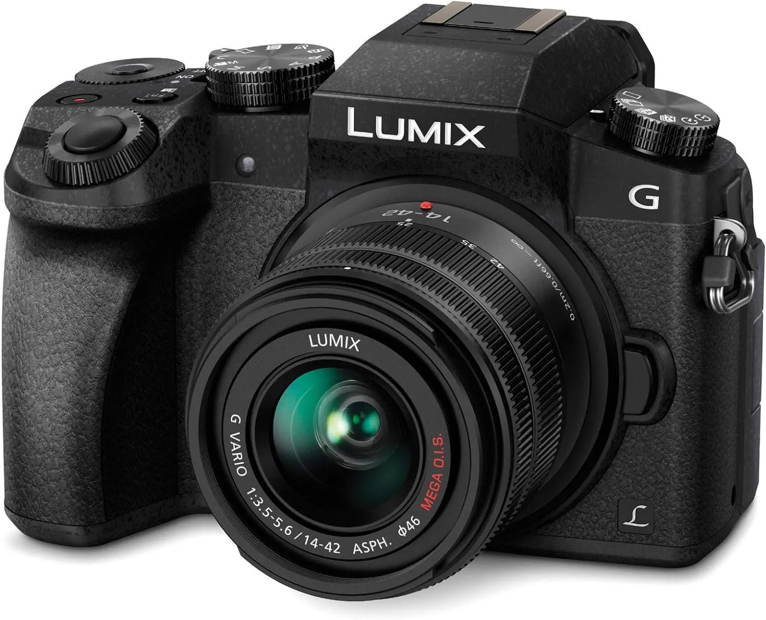Panasonic LUMIX G7 4K Digital Camera, with LUMIX G VARIO 14-42mm Mega O.I.S. Lens, 16 Megapixel Mirrorless Camera, 3-Inch LCD, DMC-G7KK (Black)