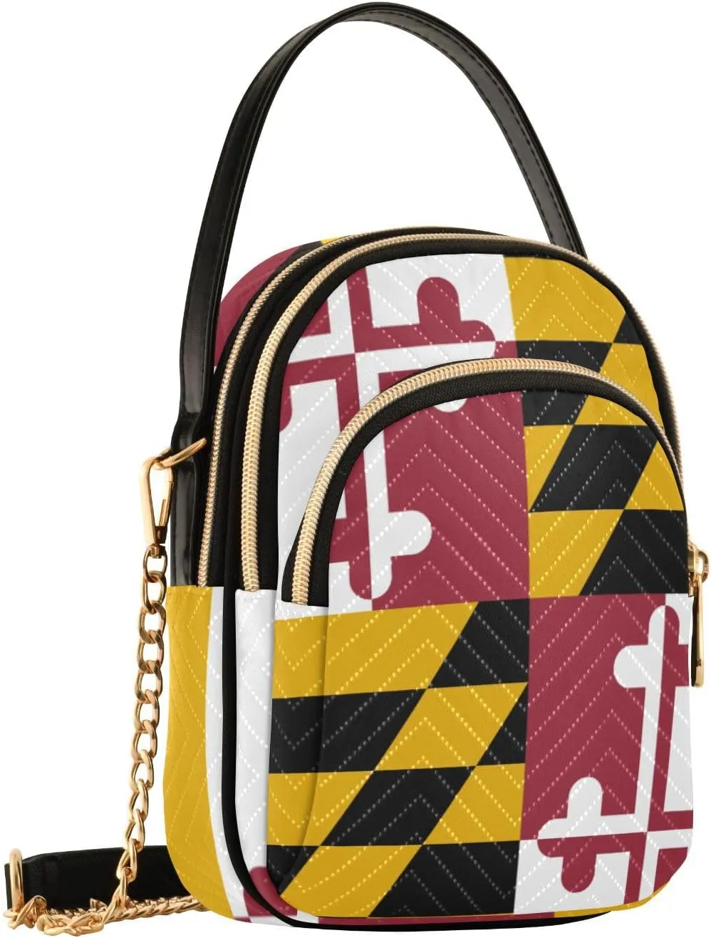 Patriot Cell Phone Purse Maryland Flag Crossbody Handbag Durable Shoulder Bag Sturdy Travel Pouch Compact Chic Bag for Women Everyday Use Country Flag Holiday Birthday Gift