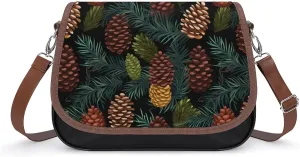 Pine Cones Funny Women's Crossbody Bags Novelty Leather Purse Handbag Shoulder Bag