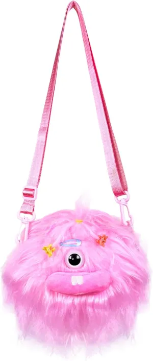 PLURby Rave Bag - Monster Toy Bag - Crossbody Fuzzy Bag - Furry Festival Plush Bag - Kids Shoulder Carry Bag - Mini Backpack