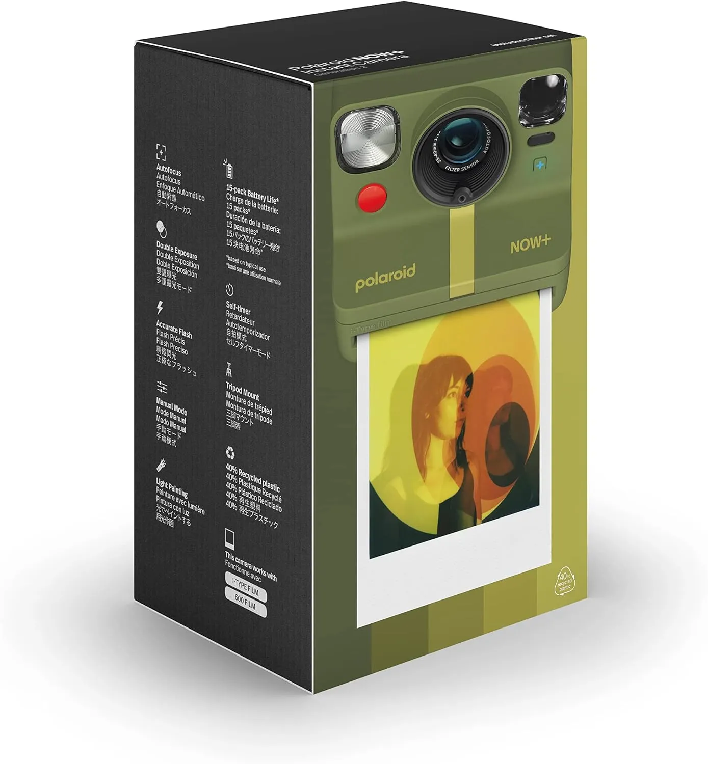 Polaroid Now  2nd Generation I-Type Instant Film Bluetooth Connected App Controlled Camera - Forest Green (9075)