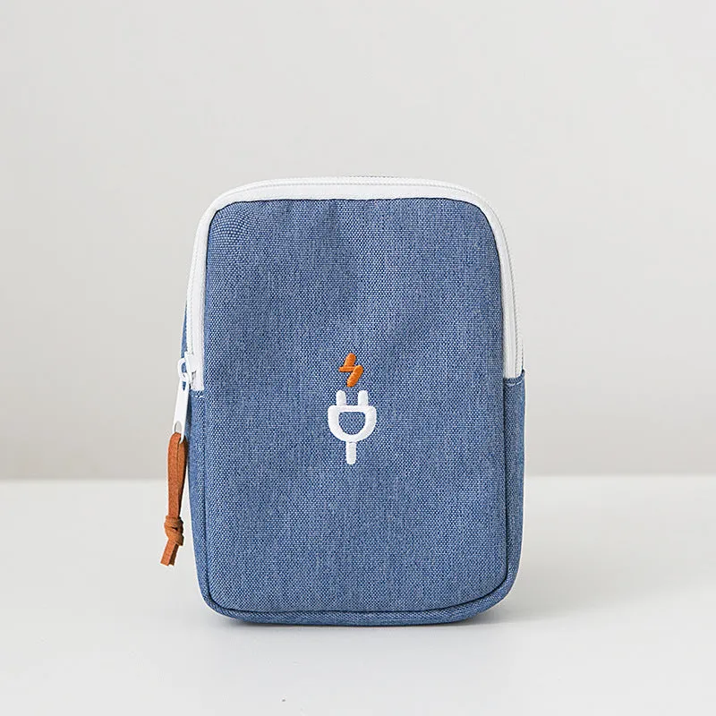 Polyester Data Cable Power Bank Hard Cosmetic Bags