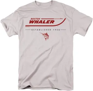 Popfunk Boston Whaler Red White Blue Unisex Adult T Shirt, Silver, Medium