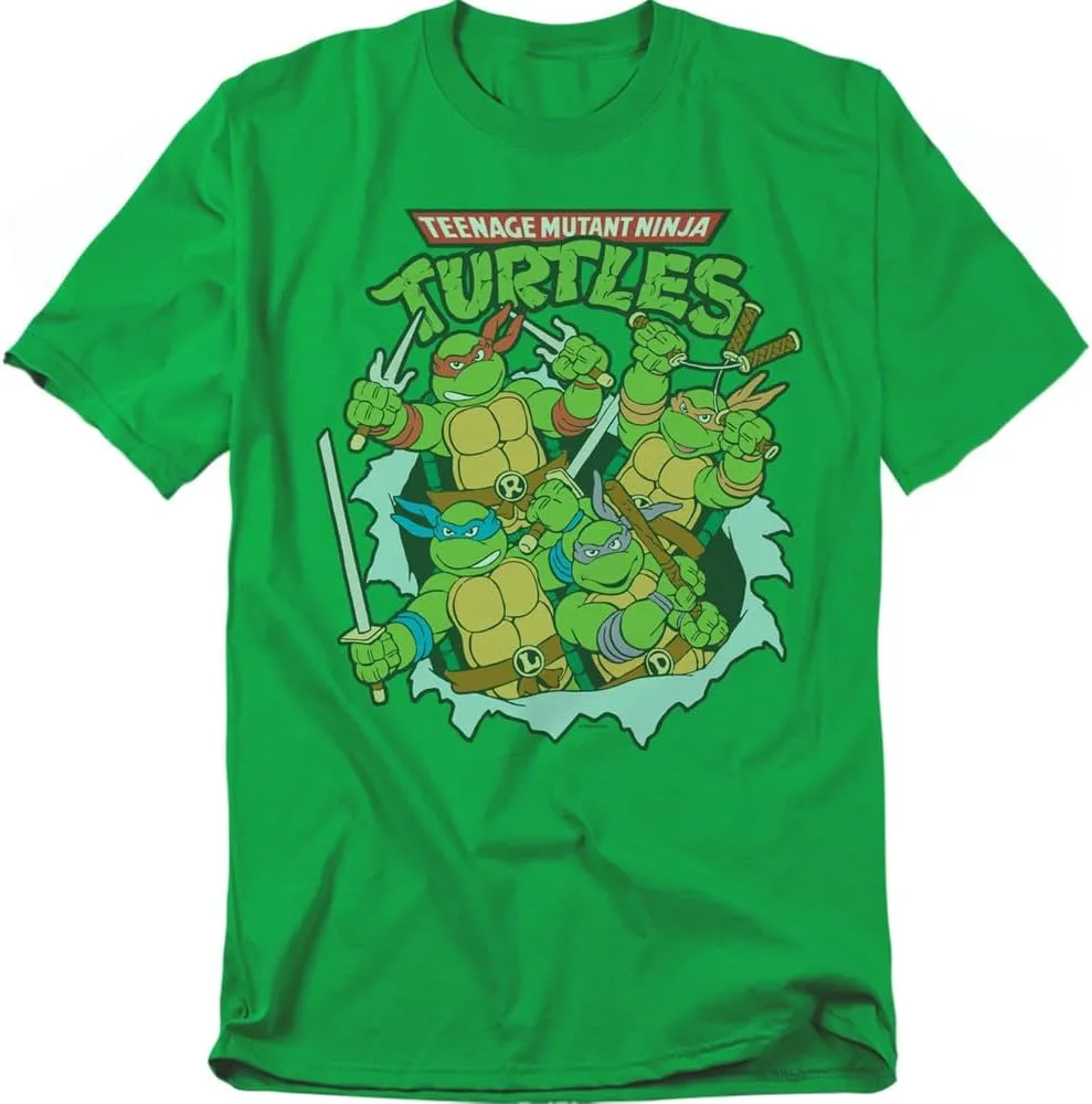 Popfunk Classic TMNT Teenage Mutant Ninja Turtles Unisex Adult T Shirt, Retro Group