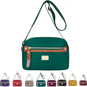 Popularate Nylon Crossbody Bag, Waterproof Lightweight Multi-layer Messenger