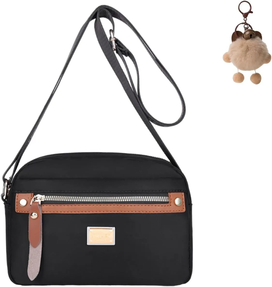 Popularate Nylon Crossbody Bag, Women's Nylon Crossbody Bag Popularate, Waterproof Lightweight Multi-layer Messenger