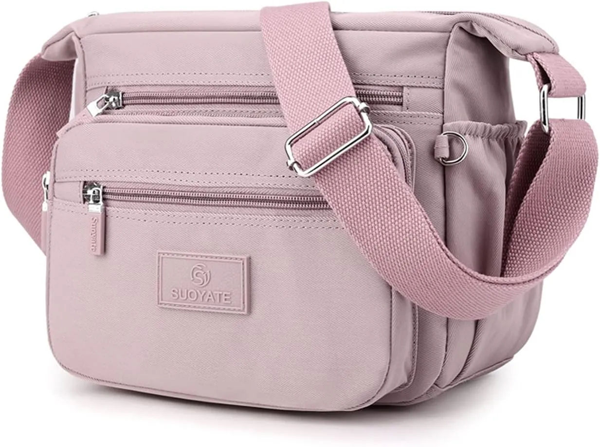 PORRASSO Women Crossbody Bag Casual Shoulder Bag Multi-pocket Messenger Bag