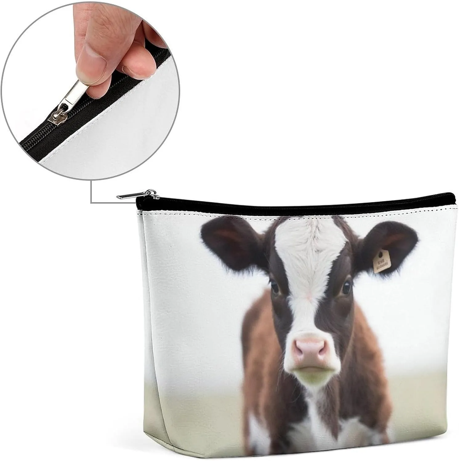 Portable Small Cosmetic Bag Cute Travel Makeup Bag Cow Waterproof Toiletry Bag for Women