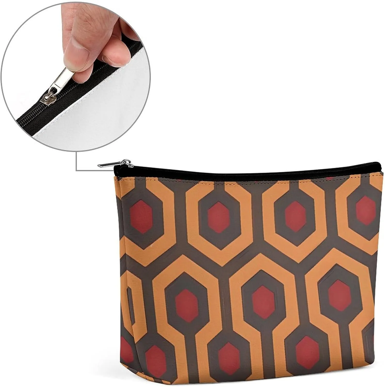 Portable Small Cosmetic Bag Cute Travel Makeup Bag Shining Overlook Waterproof Toiletry Bag for Women