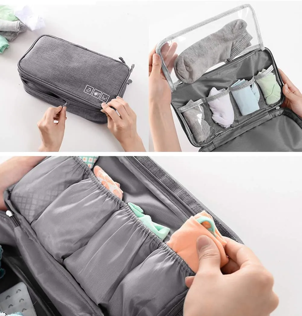 Portable Underwear Bra Storage Bag Waterproof Travel Organizers Multi-Layer Toiletry Packing Cube