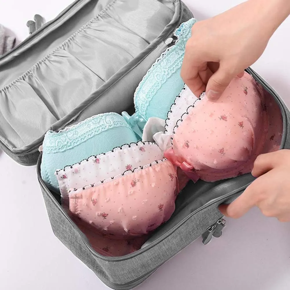 Portable Underwear Bra Storage Bag Waterproof Travel Organizers Multi-Layer Toiletry Packing Cube
