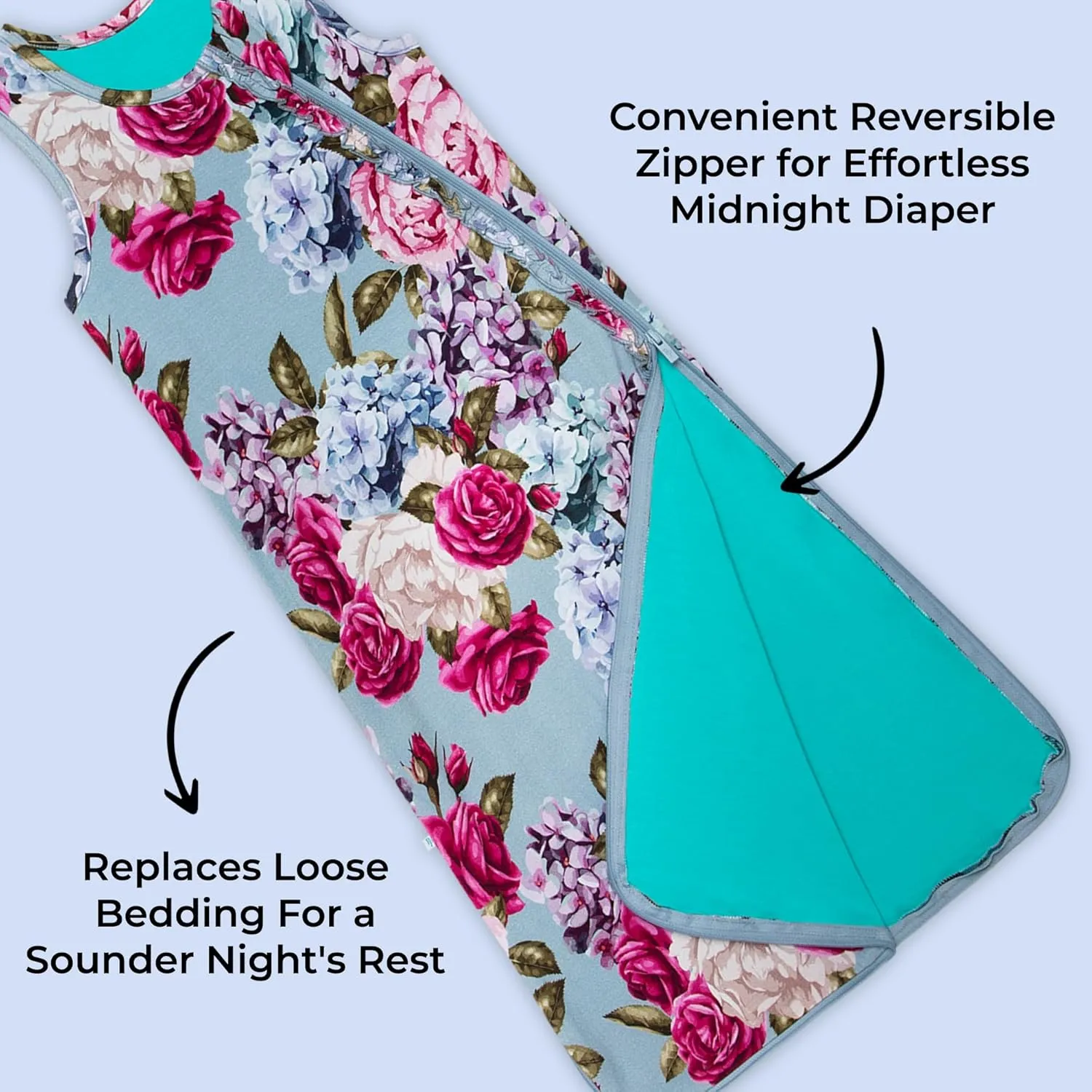 Posh Peanut Baby Sleep Sacks - Sleeveless Swaddle Sacks & Sleeping Bags - Extra Long 2 Way Zipper - 1 TOG