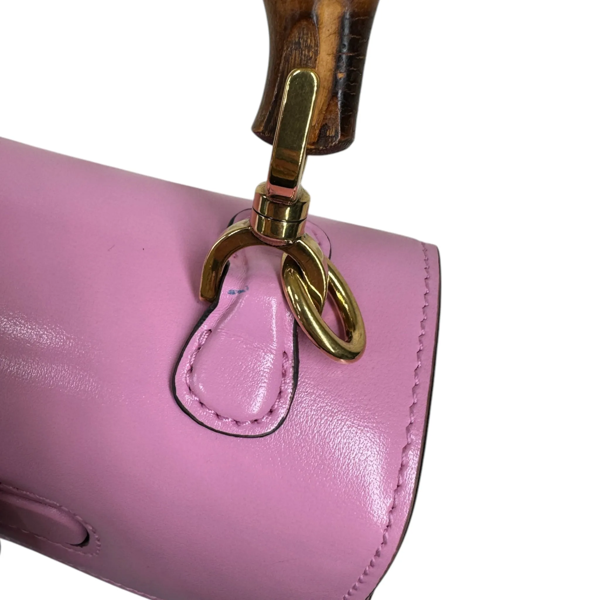 PRE-OWNED GG 1947 Mini Bamboo Pink Crossbody Bag