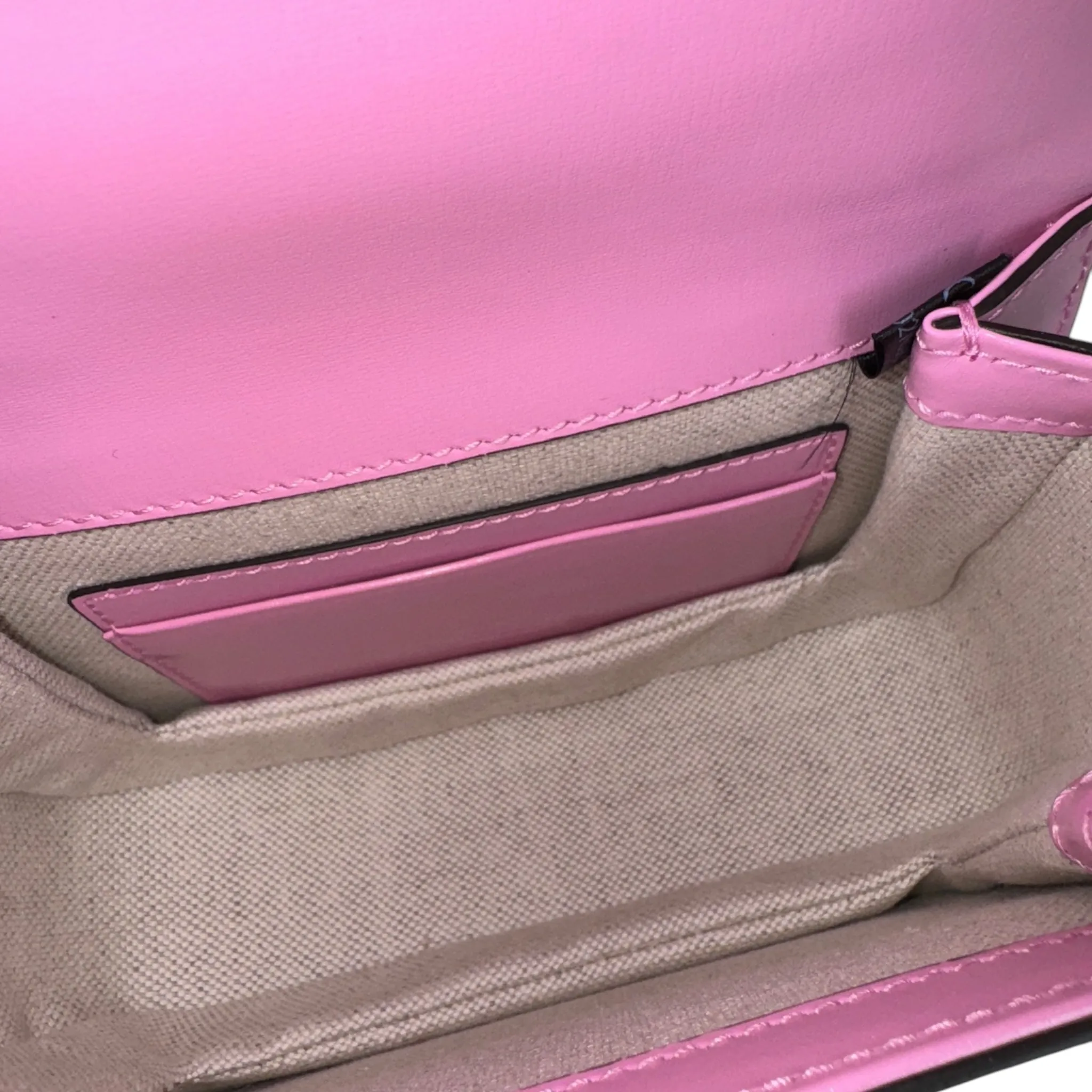 PRE-OWNED GG 1947 Mini Bamboo Pink Crossbody Bag