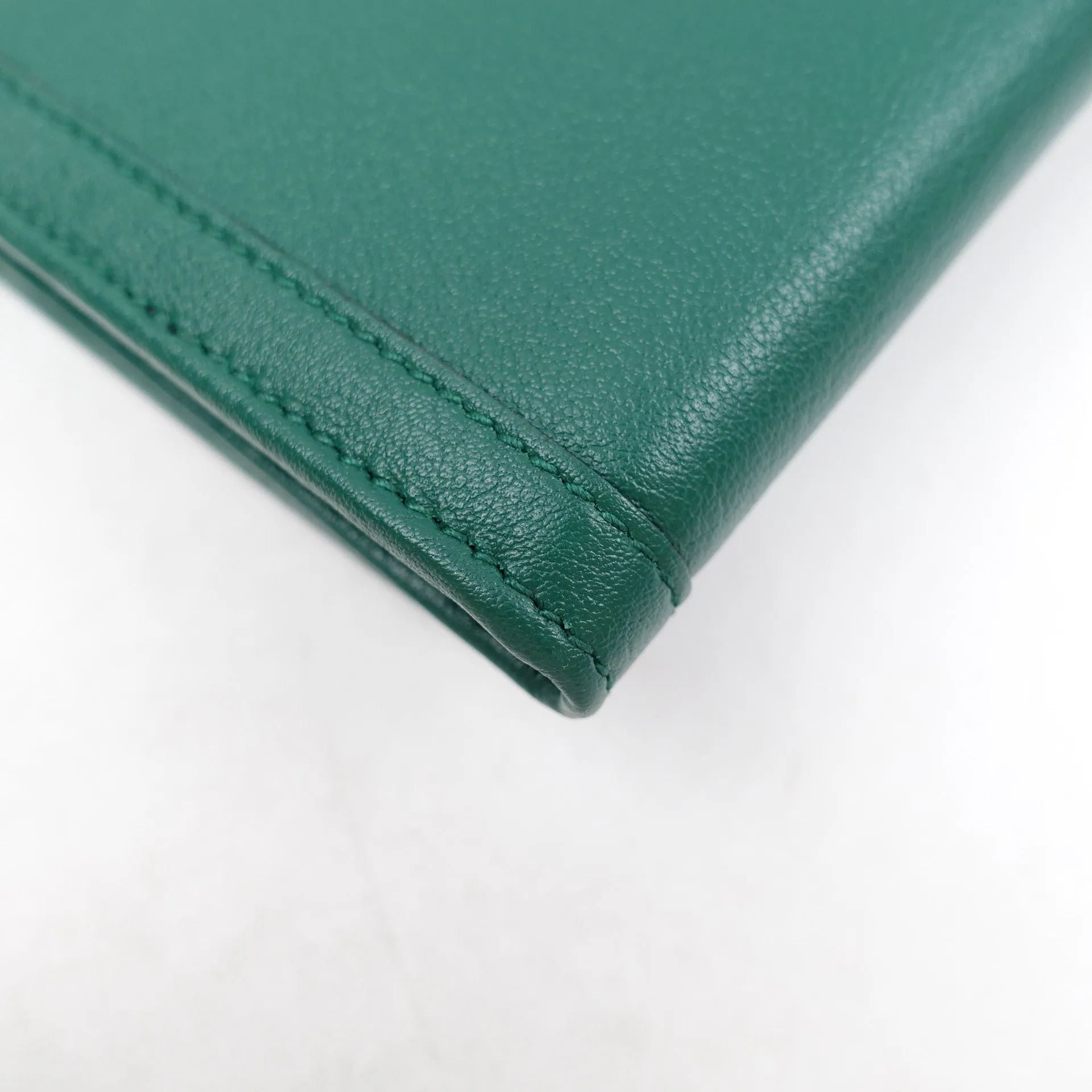 PRE-OWNED GG Green Diana Wallet on Chain Leather Bamboo Crossbody Bag