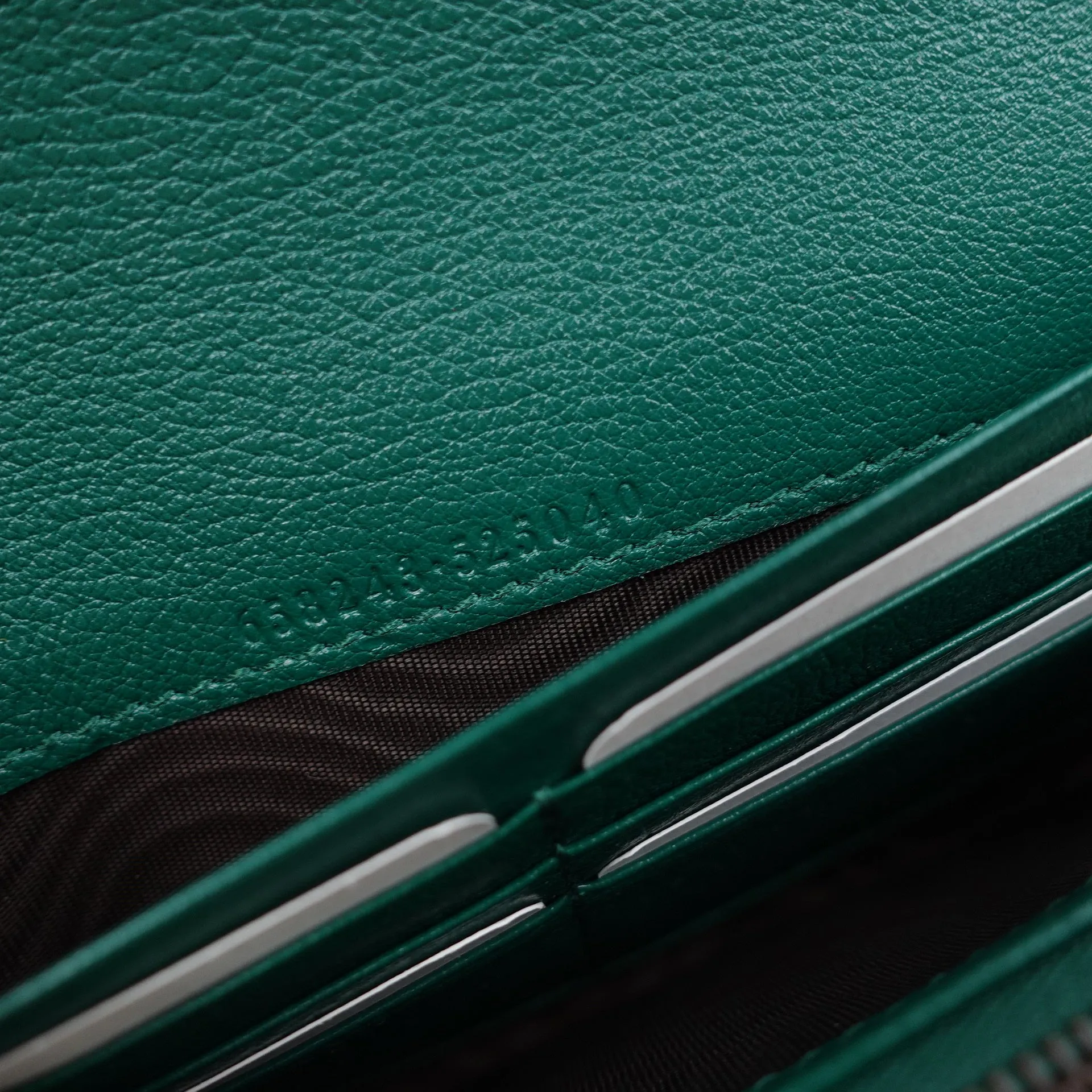 PRE-OWNED GG Green Diana Wallet on Chain Leather Bamboo Crossbody Bag