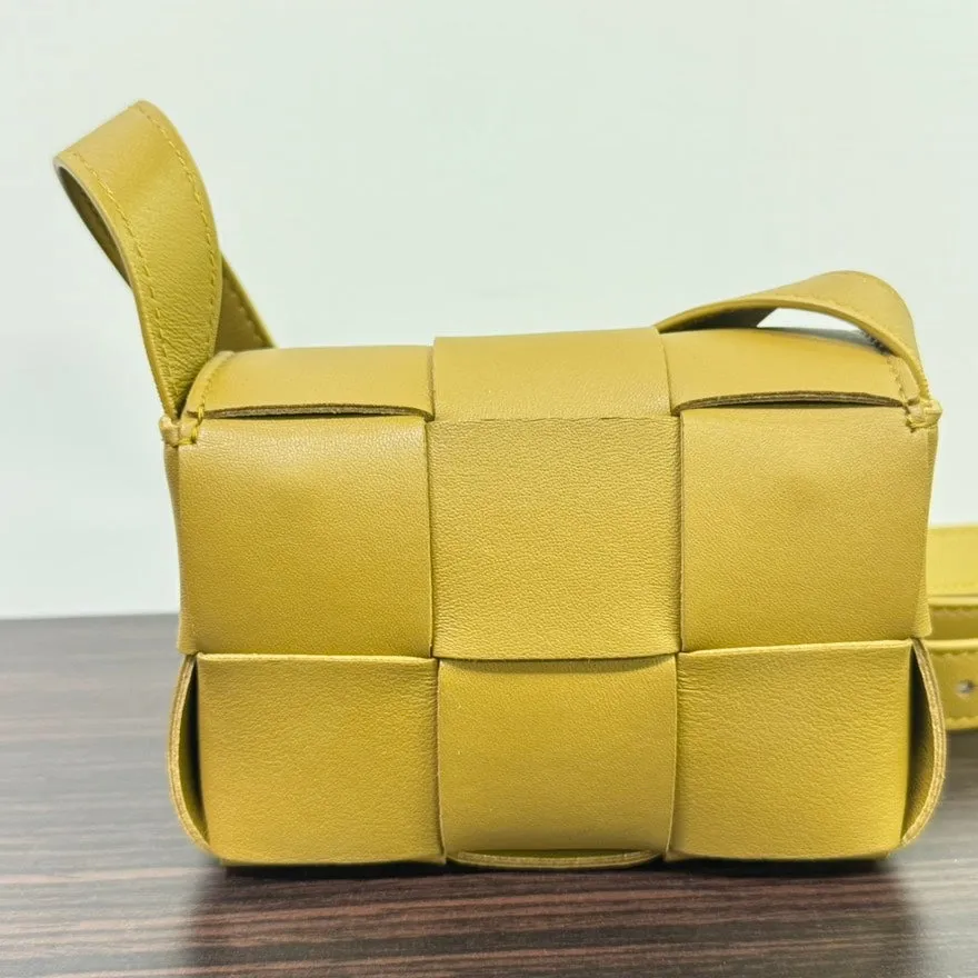 Preloved Bottega Veneta Leather Cassette Mini Crossbody Yellow LB109481