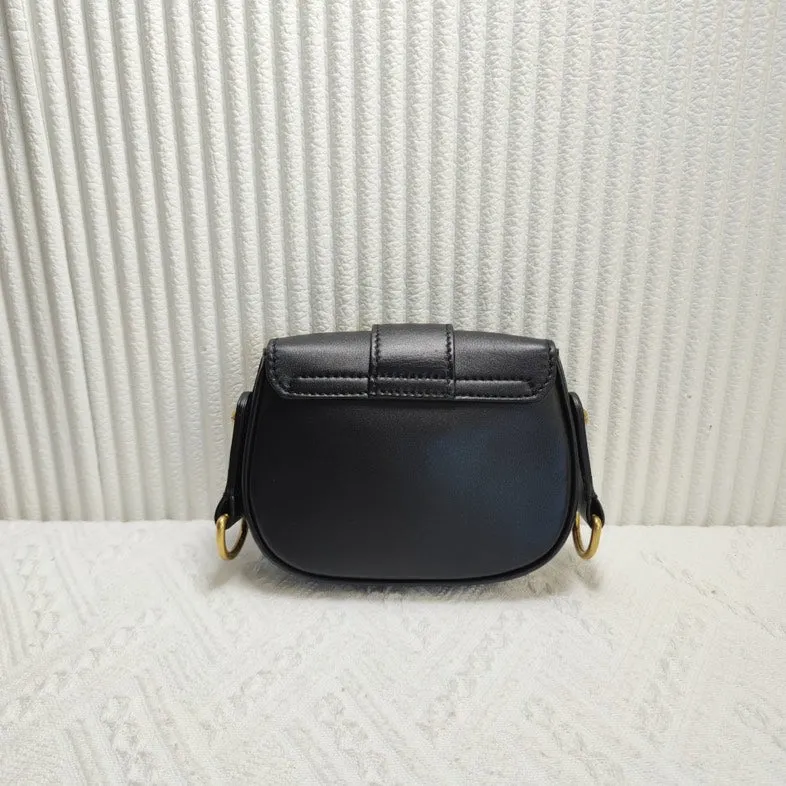 Preloved Dior Saddle Bag Black Leather Crossbody Bag 12020683