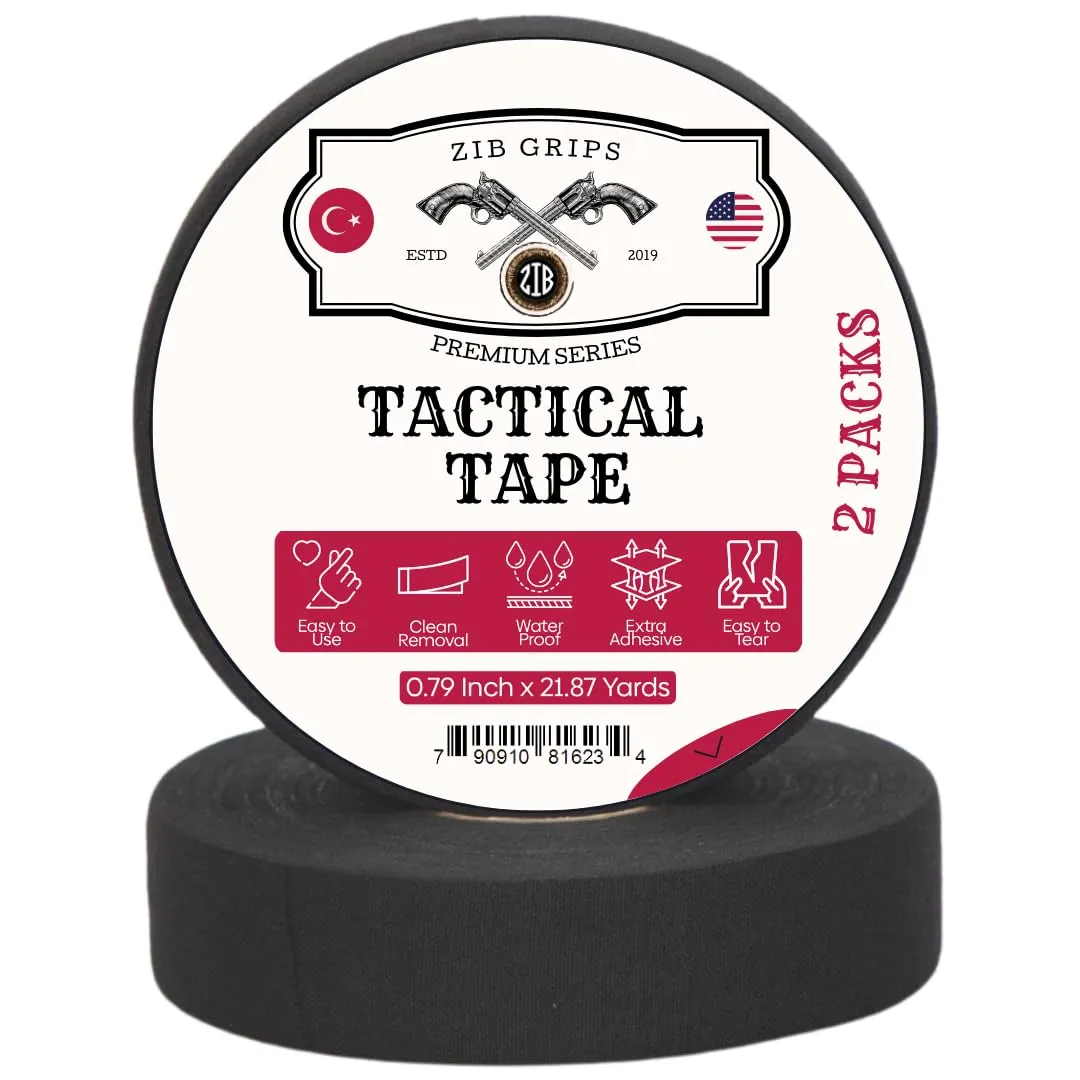 Protective Multipurpose Black Tape, 0.79 Inch x21.87 Yards, Water Resistant & Non-Reflective Grip to Wrap Improve Handles, Adhesive Multipurpose Tape for Guns Hockey Cloth