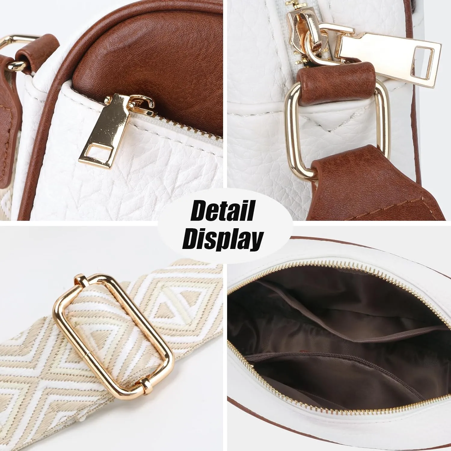 PU Leather Crossbody Bag for Women With Adjustable Wide Stylish Strap, Fashion Handbag
