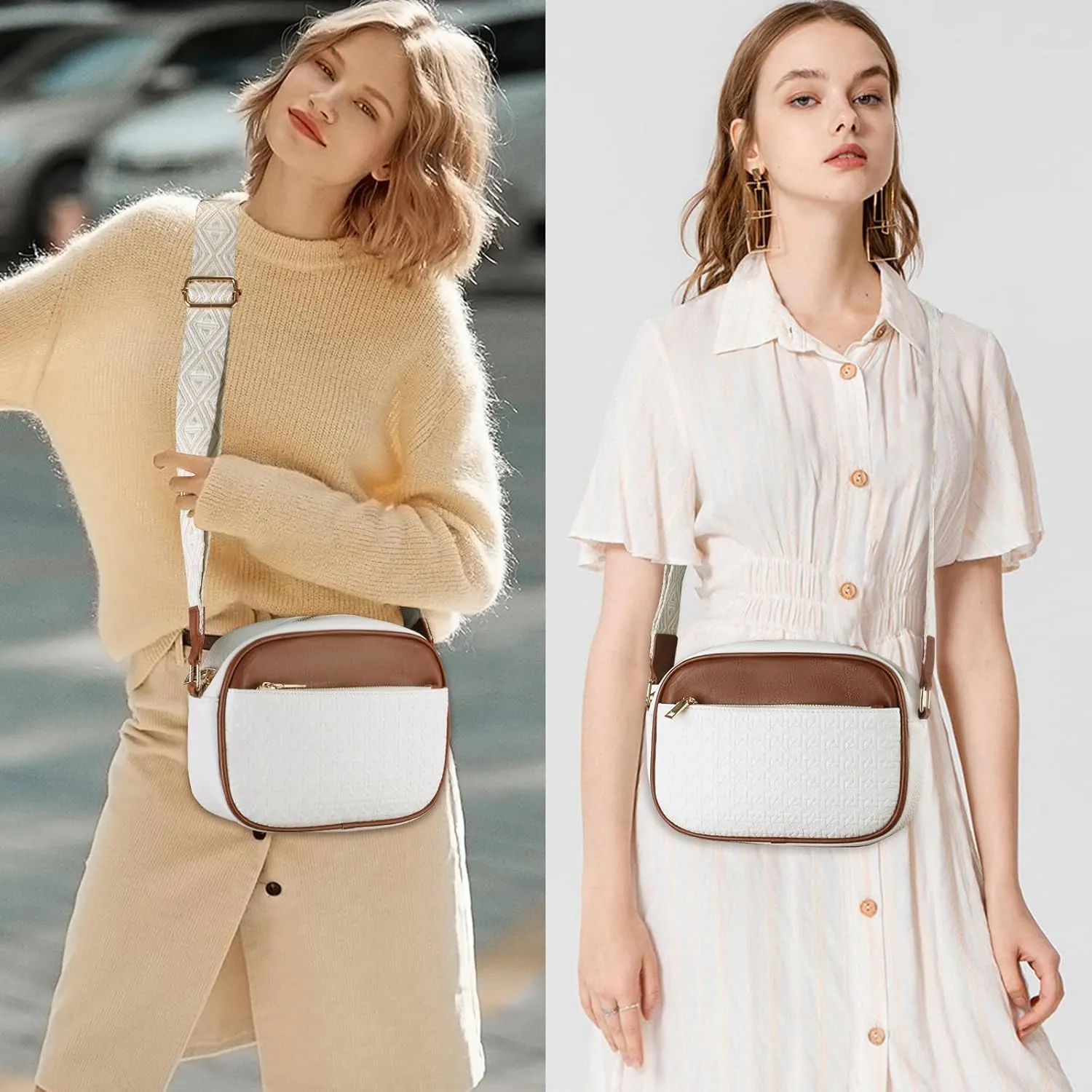 PU Leather Crossbody Bag for Women With Adjustable Wide Stylish Strap, Fashion Handbag
